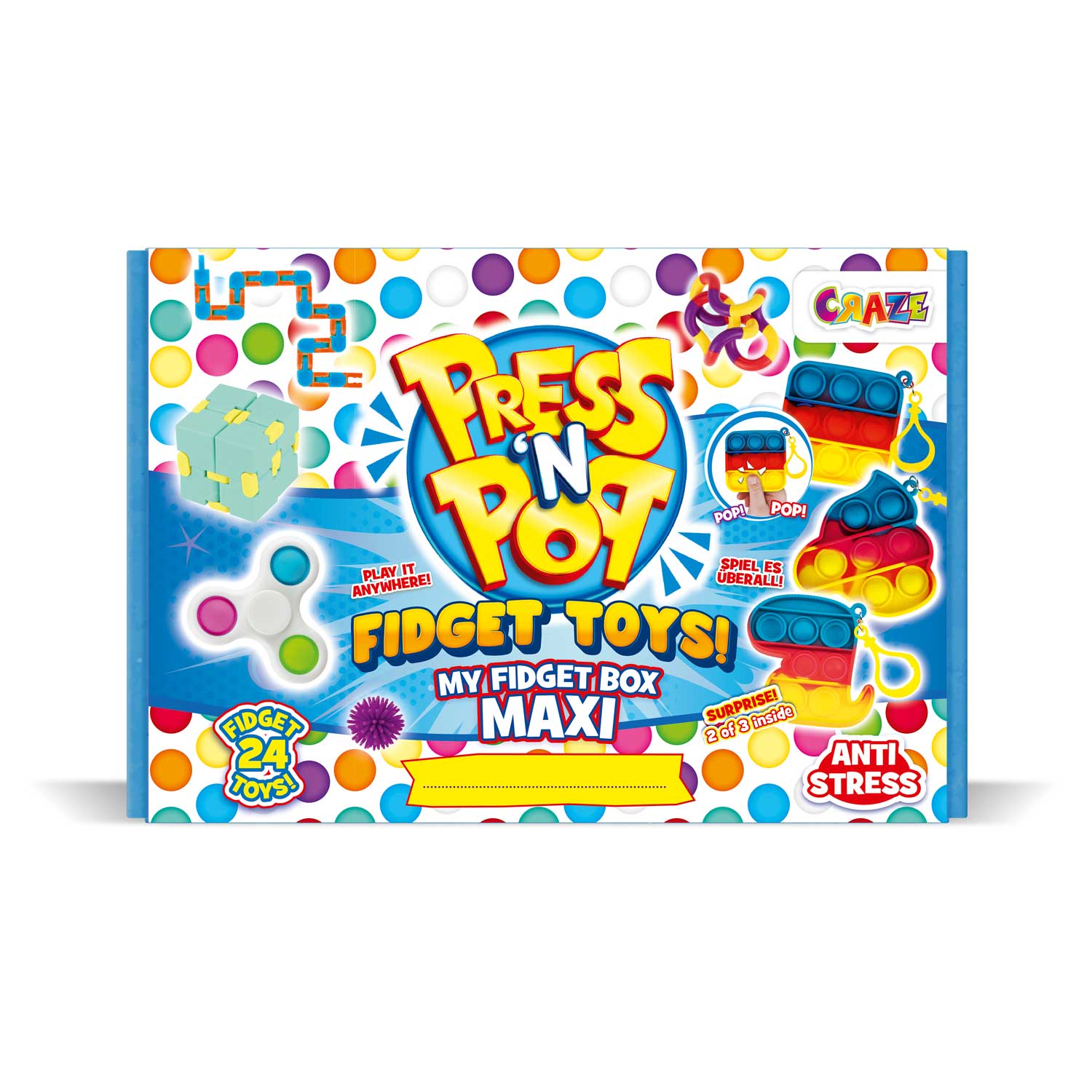 CRAZE Press N Pop Pop Pop It Round Multicolor XXL Fidget Toy for Boys,  Girls and Adults